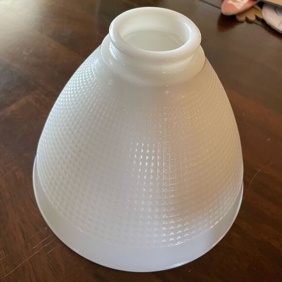 Vintage Mid Century Textured White Glass Lamp Shade - Picture 1 of 7